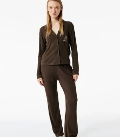 Outlet Shirt Collar Pajama Set DAMES Loungewear