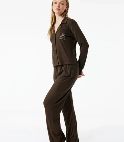 Outlet Shirt Collar Pajama Set DAMES Loungewear