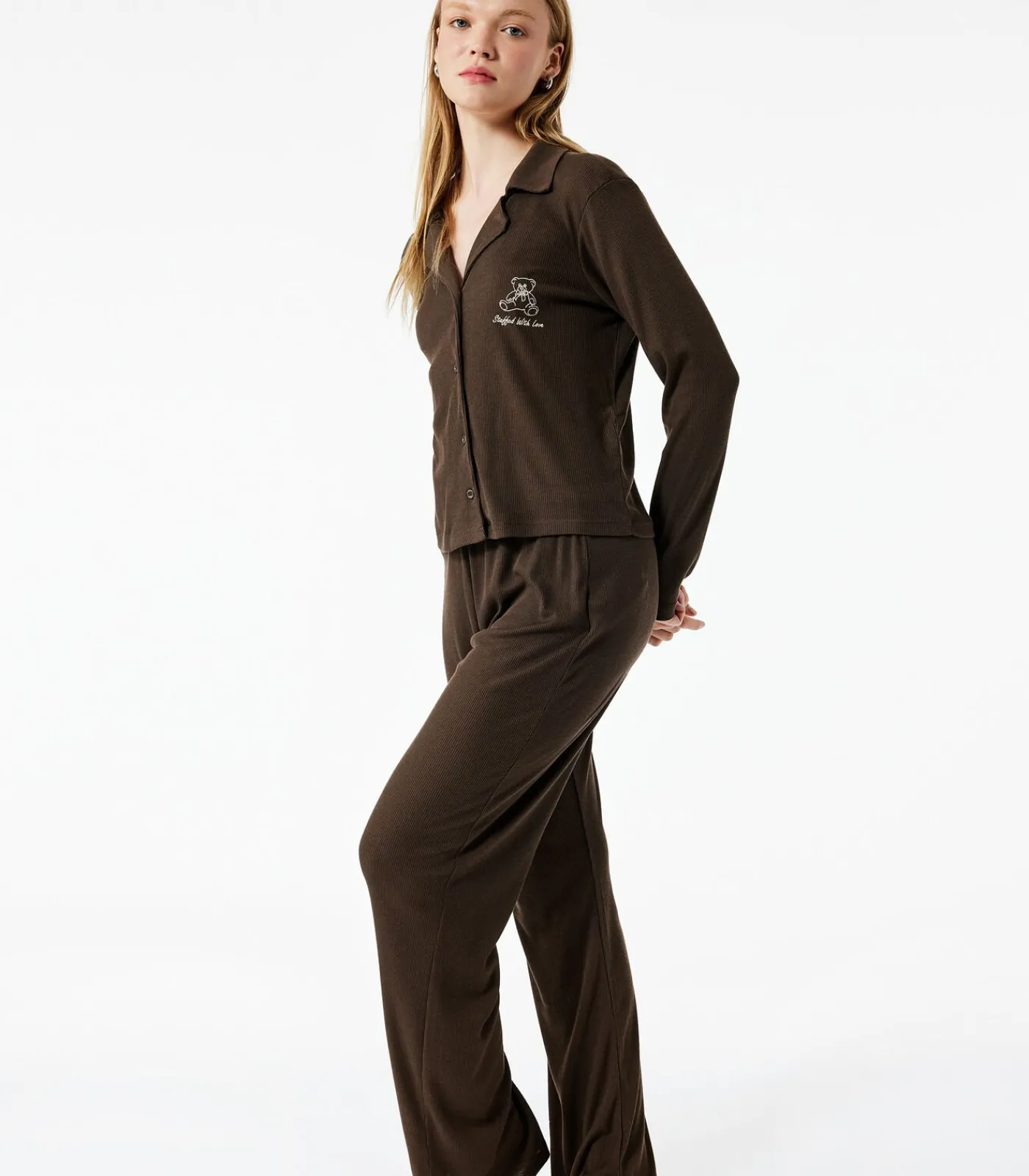 Outlet Shirt Collar Pajama Set DAMES Loungewear