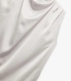 New Sleeveless Satin Blouse DAMES Overhemden & Blouses