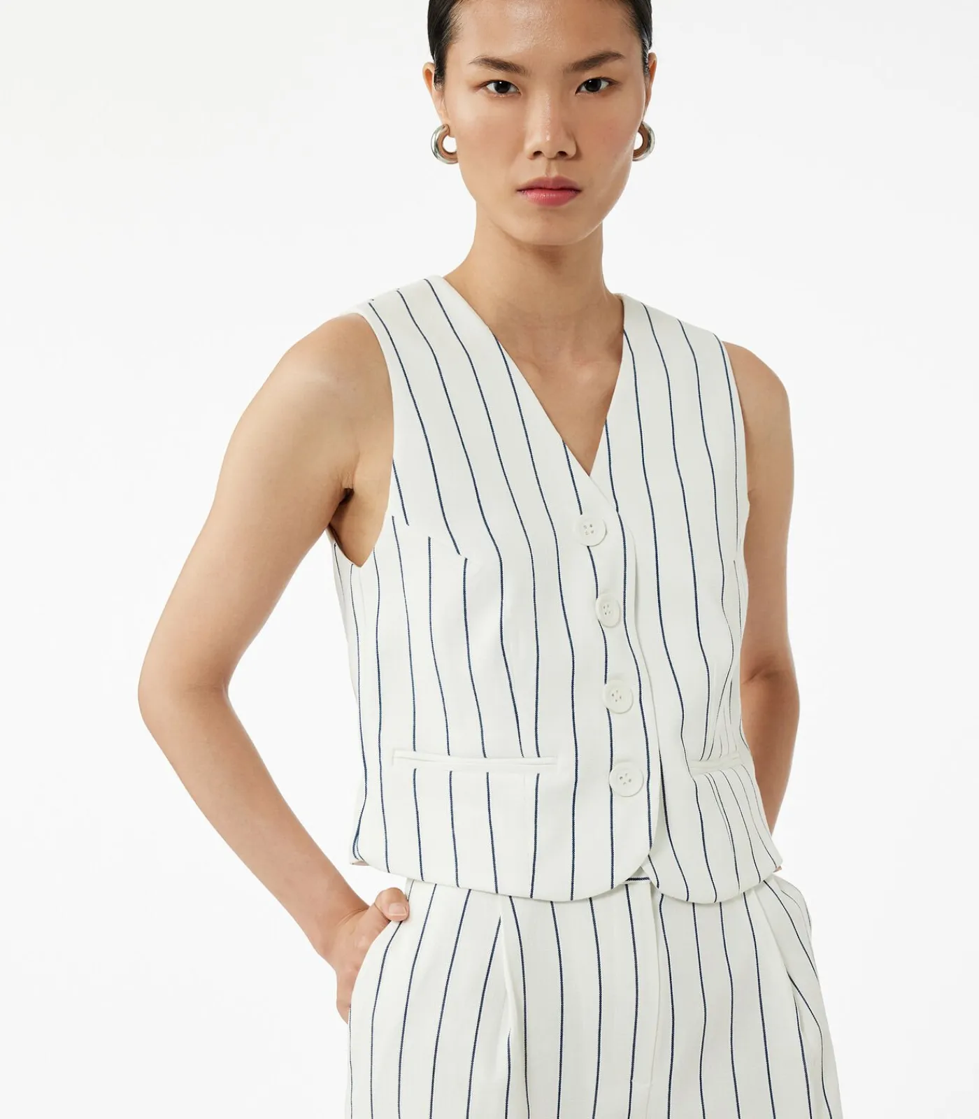 DAMES Koton Striped Crop Vest