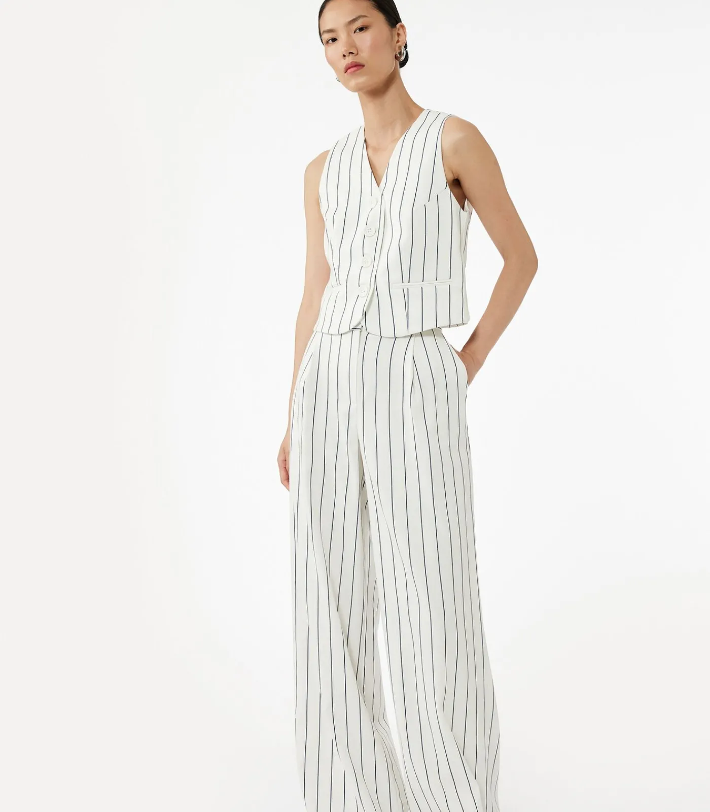 DAMES Koton Striped Crop Vest