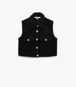 Clearance Tweed Crop Vest DAMES Sportkledij