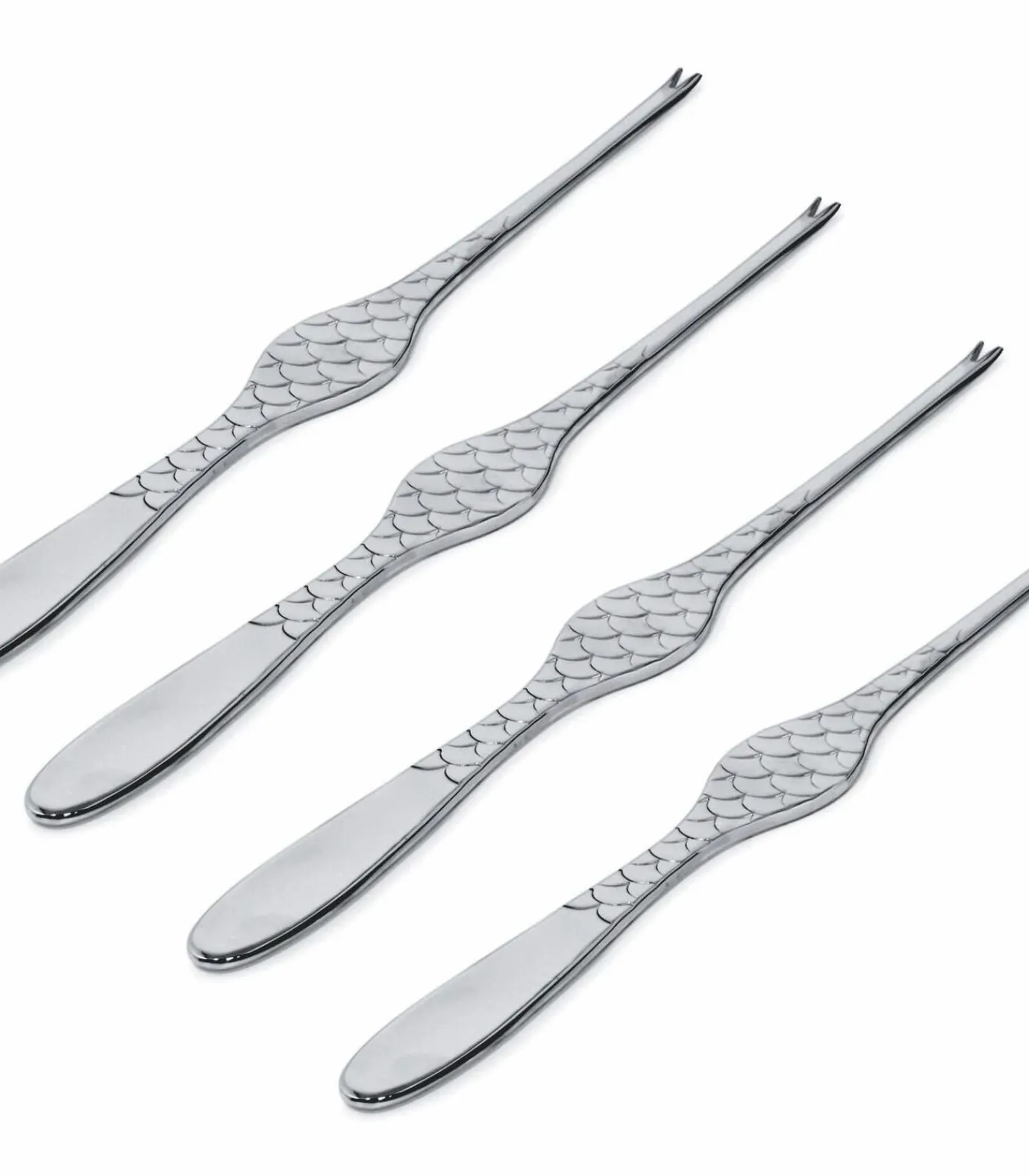 ALESSI Kreeftenvork Colombina Fish - FM23/34S4 - 4 Stuks - door Doriana & Massimiliano Fuksas