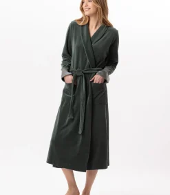 DAMES LE CHAT Kruislingse badjas van fluweel ESSENTIEL H67A