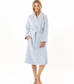 DAMES LE CHAT Kruislingse badjas van flanellen pluche ESSENTIEL H61B