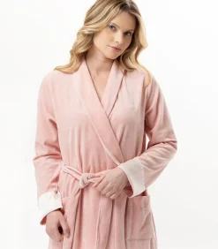 DAMES LE CHAT Kruislingse badjas van fluweel ESSENTIEL H67A