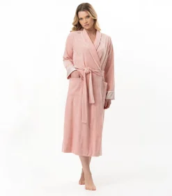 DAMES LE CHAT Kruislingse badjas van fluweel ESSENTIEL H67A