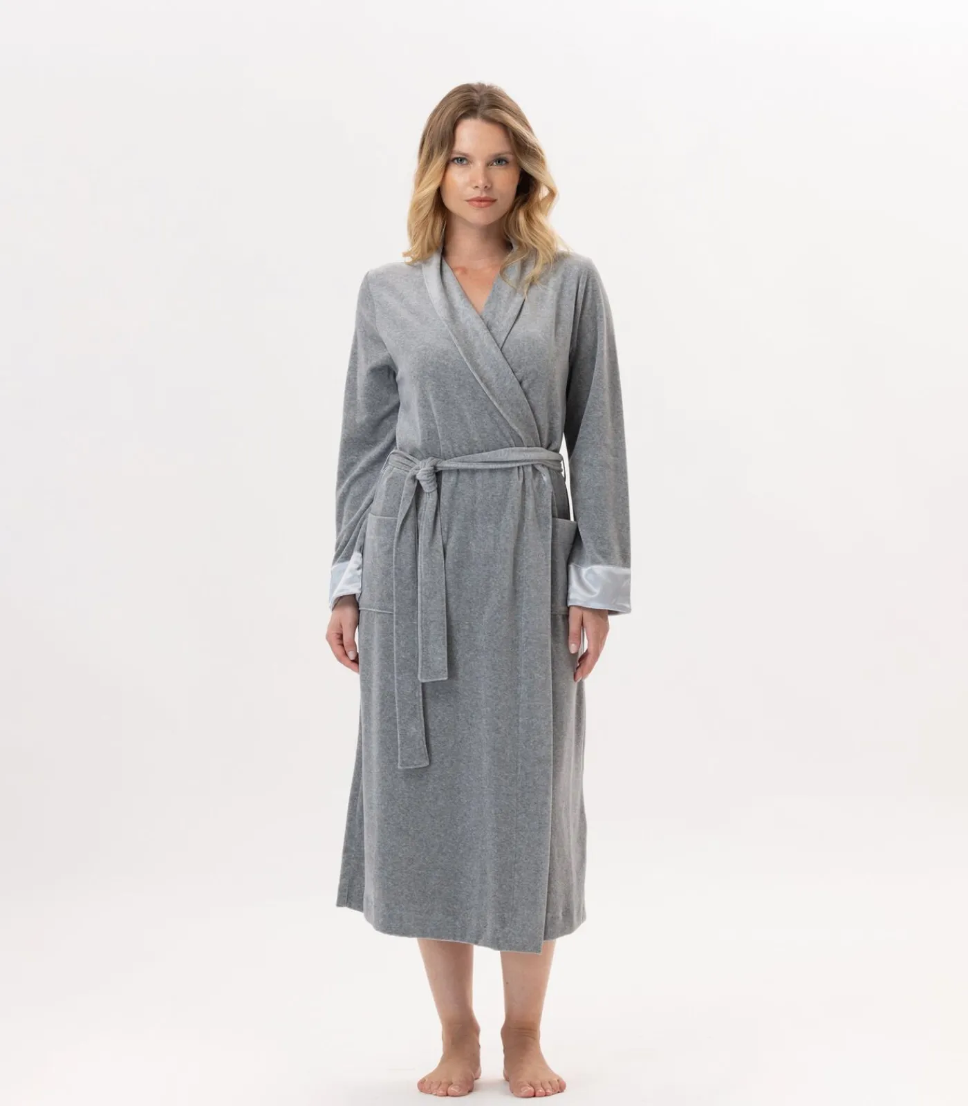 DAMES LE CHAT Kruislingse badjas van fluweel ESSENTIEL H67A