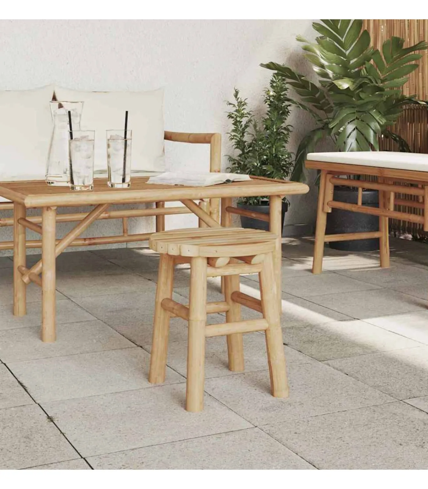 vidaXL Kruk Bruin 30 x 30 x 36 cm Bamboe