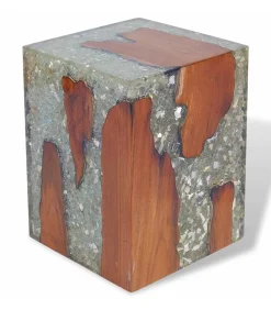 vidaXL Kruk massief teakhout en hars