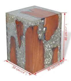 vidaXL Kruk massief teakhout en hars