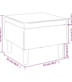 vidaXL Kruk met houten poten stof crèmekleurig