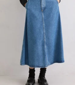 Outlet Kuitlange spijkerrok A-vorm DAMES Rokken