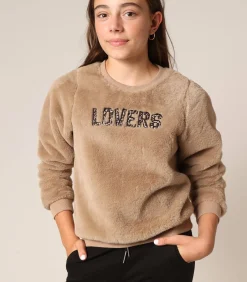 Kinderen Deeluxe KYLERA - Sweatshirt van imitatiebont met "LOVERS"-borduursel