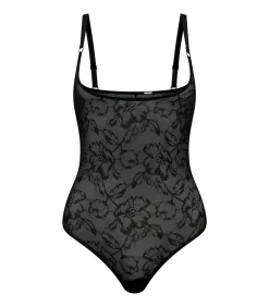 DAMES Bye Bra Lacy Bodysuit Met Open Buste | Zwart M