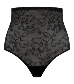 Outlet Lacy String Met Hoge Taille | Zwart S DAMES Corrigerend Ondergoed