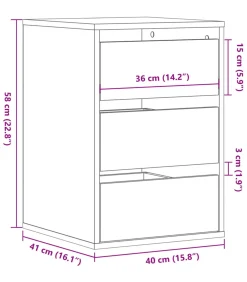 vidaXL Ladekast 40x41x58 cm bewerkt hout sonoma eikenkleurig