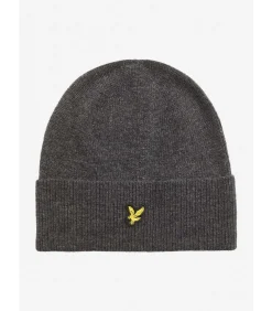 Sale Lambswool blend ribbed beanie - charcoal marl Heren Hoeden & Petten