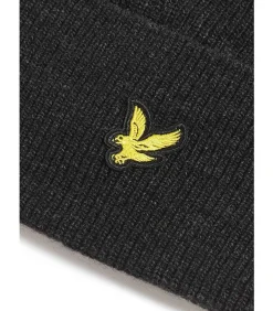 New Lambswool blend ribbed beanie - jet marl Heren Hoeden & Petten