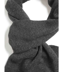 Heren Lyle & Scott Lambswool ribbed scarf - charcoal marl