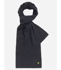 Heren Lyle & Scott Lambswool ribbed scarf - dark navy marl