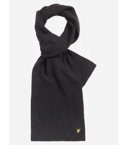Heren Lyle & Scott Lambswool ribbed scarf - jet marl