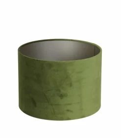 Light & Living Lampenkap Velours - Groen - 25x25x18cm