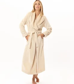 Discount Lange badjas met overslag van flanellen badstof ESSENTIEL 169 DAMES Loungewear