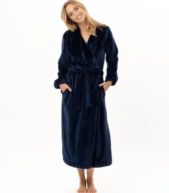 Discount Lange badjas met overslag van flanellen badstof ESSENTIEL 169 DAMES Loungewear