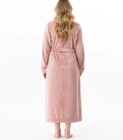 DAMES LE CHAT Lange gekruiste badjas van zachte flanellen stof ESSENTIEL 169