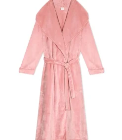 DAMES LE CHAT Lange gekruiste badjas van zachte flanellen stof ESSENTIEL 169