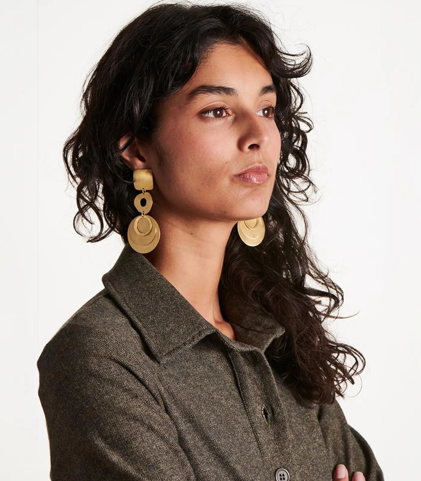 DAMES La Fée Maraboutée Lange gouden oorbellen