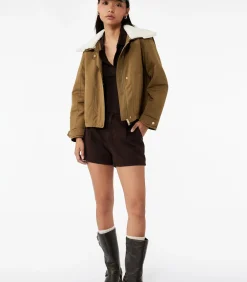 DAMES Koton Lange Jas Met Zakdetail Peluskraag