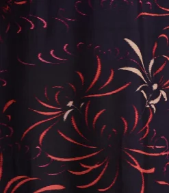 DAMES La Fée Maraboutée Lange jurk van viscose/zijde voile met blauwe print