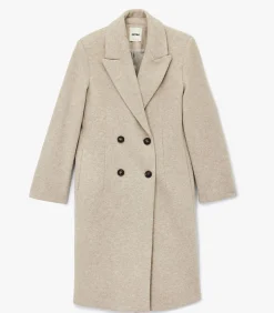 DAMES Koton Lange Kaasjas Met Knoopsluiting En Zakdetails