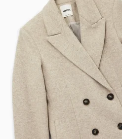 DAMES Koton Lange Kaasjas Met Knoopsluiting En Zakdetails