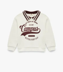 Discount Lange Mouwen Sweatshirt met Kraag en Print Kinderen Truien & Cardigans