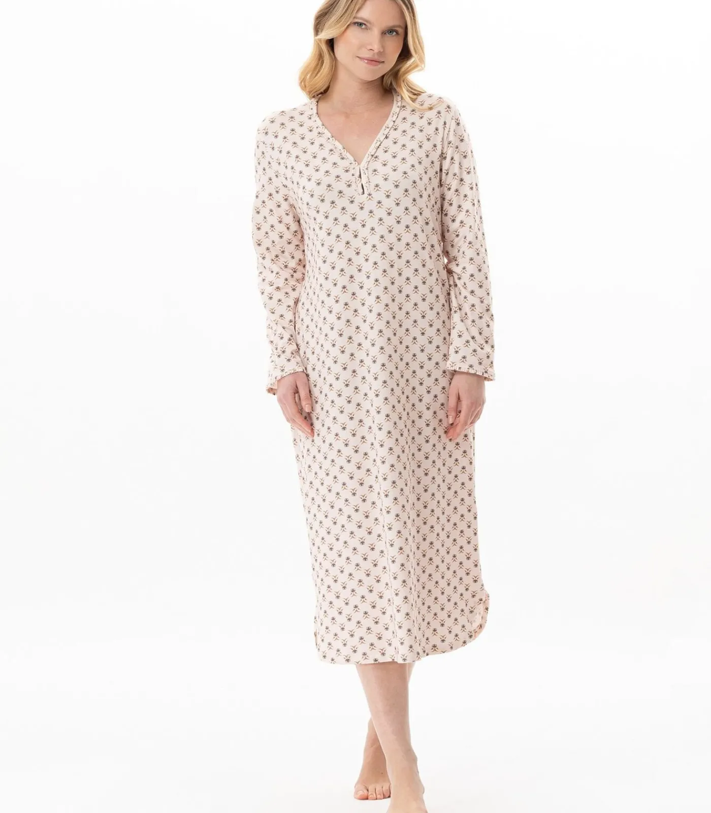 Online Lange nachthemd van modal katoen TEA TIME 111 DAMES Nachtmode