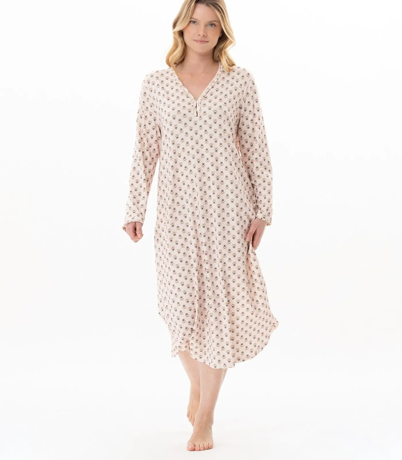 Online Lange nachthemd van modal katoen TEA TIME 111 DAMES Nachtmode