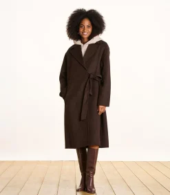 DAMES La Fée Maraboutée Lange oversized bruine wollen jas