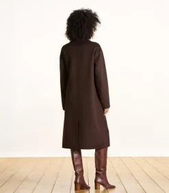 DAMES La Fée Maraboutée Lange oversized bruine wollen jas