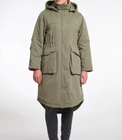 Outlet Lange parka met capuchon Groen essen 42 DAMES Jassen