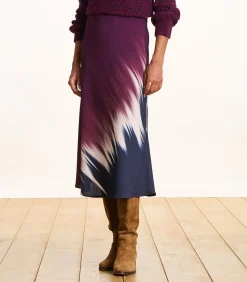 Discount Lange rok met tie & dye print DAMES Rokken