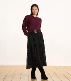 DAMES La Fée Maraboutée Lange zwarte kanten rok