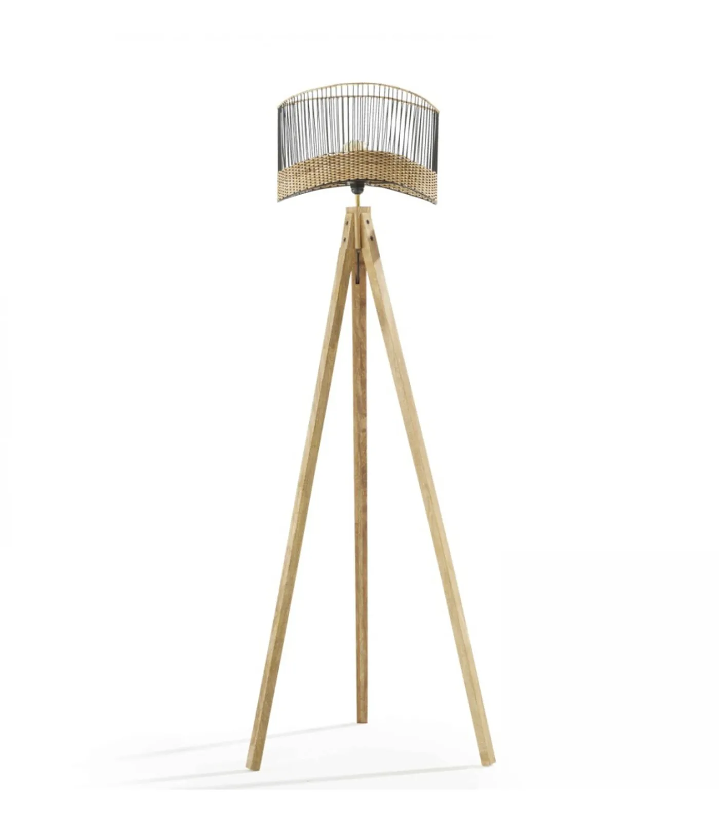 Oviala Lantaarnpaal van massief mangohout en rotan