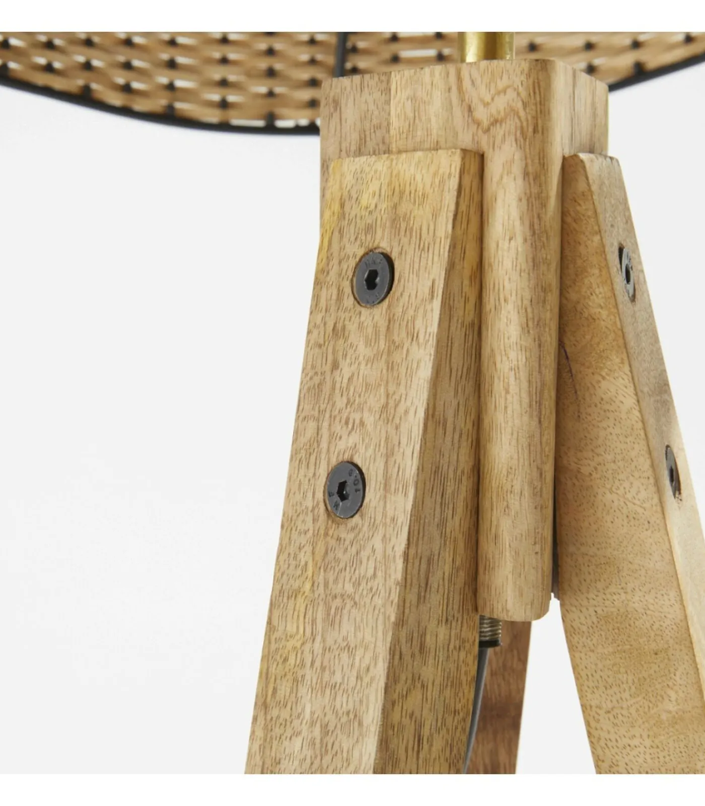 Oviala Lantaarnpaal van massief mangohout en rotan