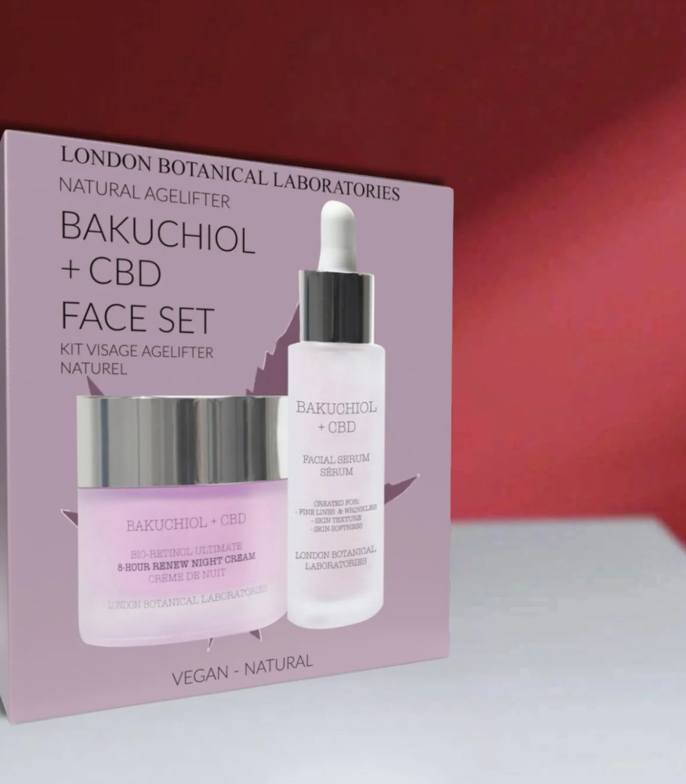 London Botanical laboratories LBL- CBD + Bakuchiol gezichtsset (serum + vochtinbrengende crème)