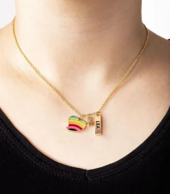 DAMES Editor Lea naamketting met hartjes hanger