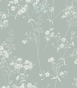 Hot Leaf Blauw 10mx52cm Wanddecoratie